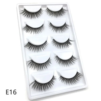 5 Pairs 3D Real Mink False Eyelashes – Soft Natural Look Eyelash Extensions for Makeup & Daily Wear