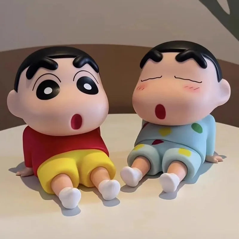 Crayon Shin-Chan Anime Figure Phone Holder – Kawaii Desktop Ornament Mini GK Collectible Toy Gift