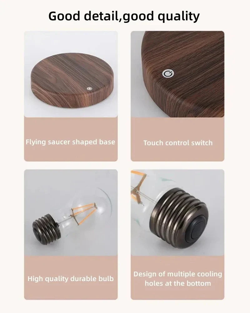 Magnetic Levitation Lamp – Floating LED Bulb Glass Light for Home Office Desk Decor & Birthday Gift