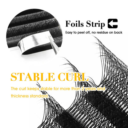 MASSCAKU W-Shaped Eyelash Extensions – 3D to 10D Natural Soft Lightweight Fans