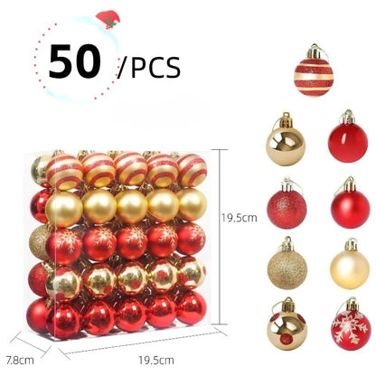 50PCS Christmas Tree Ornaments – Hanging Balls Baubles for Xmas 2025 Home Decor & 2026 New Year Gifts