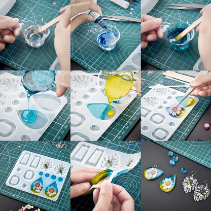 500/1000ml AB Epoxy Resin Glue Set – 1:1 High Adhesive Crystal Clear Resin for Jewelry Making & DIY Crafts