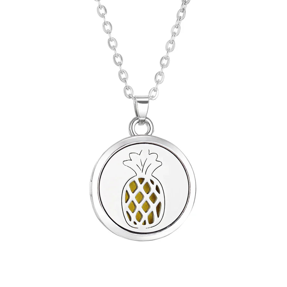 Tree of Life Aromatherapy Necklace – Stainless Steel Essential Oil Diffuser Locket Pendant