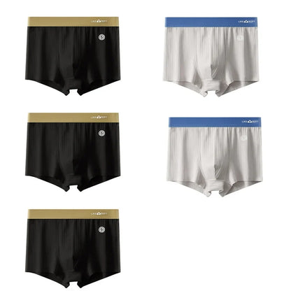 5PCS Men's Striped Boxer Shorts - Funny Comfortable Underwear with U-Convex Design