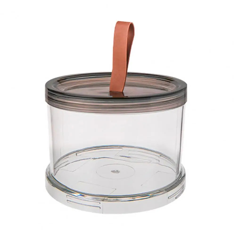 Airtight Round Spice Jars – Stackable Clear Seasoning Storage Organizer with Handle for Kitchen & Pantry