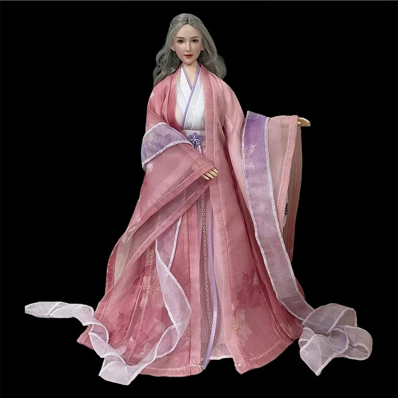 30cm 1/6 Doll Clothes – Style Printed Hanfu Outfit for 12" Female Action Figure Toy