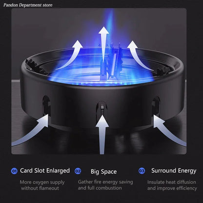 Enamel Gas Stove Cover – Energy-Saving Fire-Gathering Wind Shield Ring & Universal Outdoor Stove Bracket