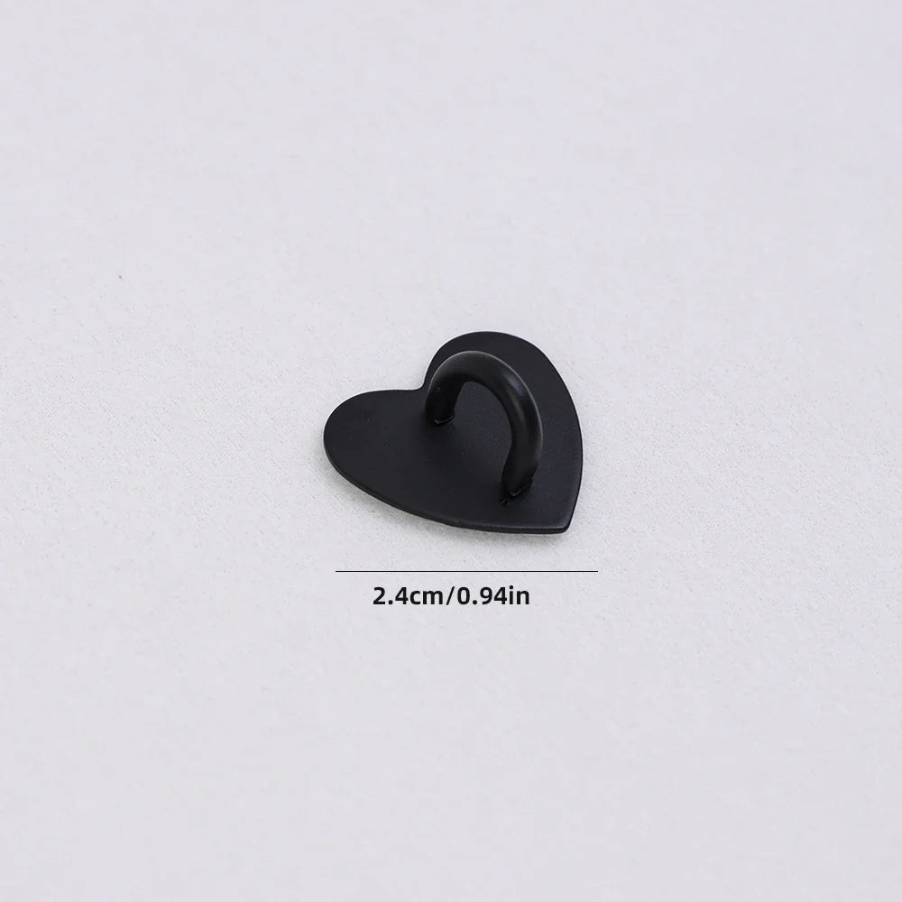 Kawaii Metal Heart Phone Charm — Adhesive Holder, Finger Ring Stand, Case Hook & Buckle Accessory with String
