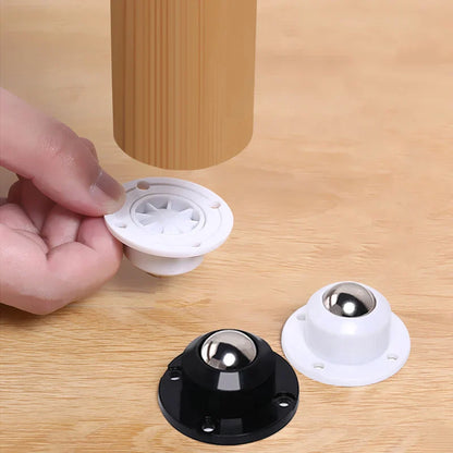 4PCS Stainless Steel Mini Swivel Wheels: Self-Adhesive Universal Caster Set for Furniture and Trash Can - 360 Degree Rotation Pulley
