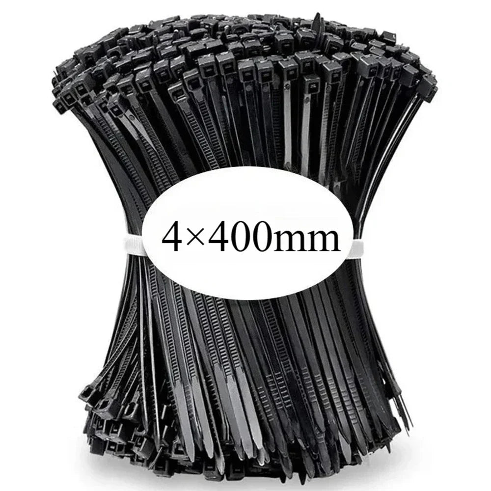 100Pcs Nylon Cable Ties - Self Locking Adjustable Wire Zip Straps for Home Office Cable Management