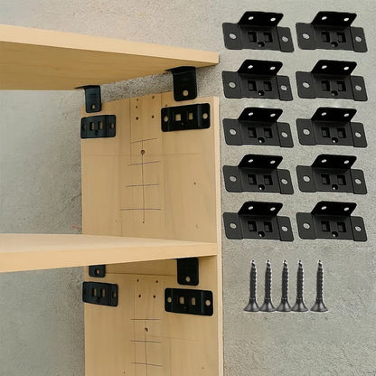 10Pcs Heavy-Duty L-Shaped Furniture Brackets with Screws – Durable Cabinet Support Racks for Easy Installation and Home Repair