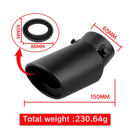 2.5" Black Car Exhaust Muffler Tips - Rear Tail Pipes for Custom Exhaust Systems