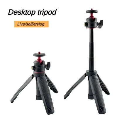Mini Desktop Selfie Stick Tripod - Handheld Camera Stand, Portable Retractable Vlog & Phone Mount