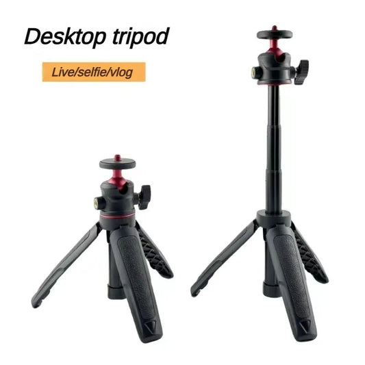 Mini Desktop Selfie Stick Tripod - Handheld Camera Stand, Portable Retractable Vlog & Phone Mount