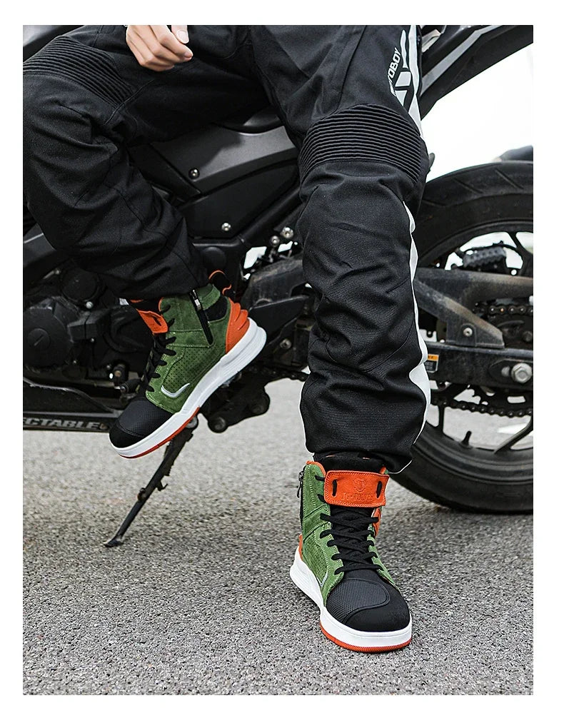 2024 Motorcycle Boots for Men & Women - Breathable Motorbike Riding Shoes, Biker Boots, Motorboats Motorcycle Shoes Bota