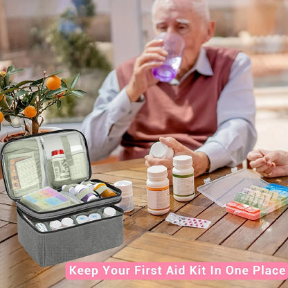 Medicine Organizer & Storage Bag — Family First Aid Box, Pill & Emergency Medication Organizer