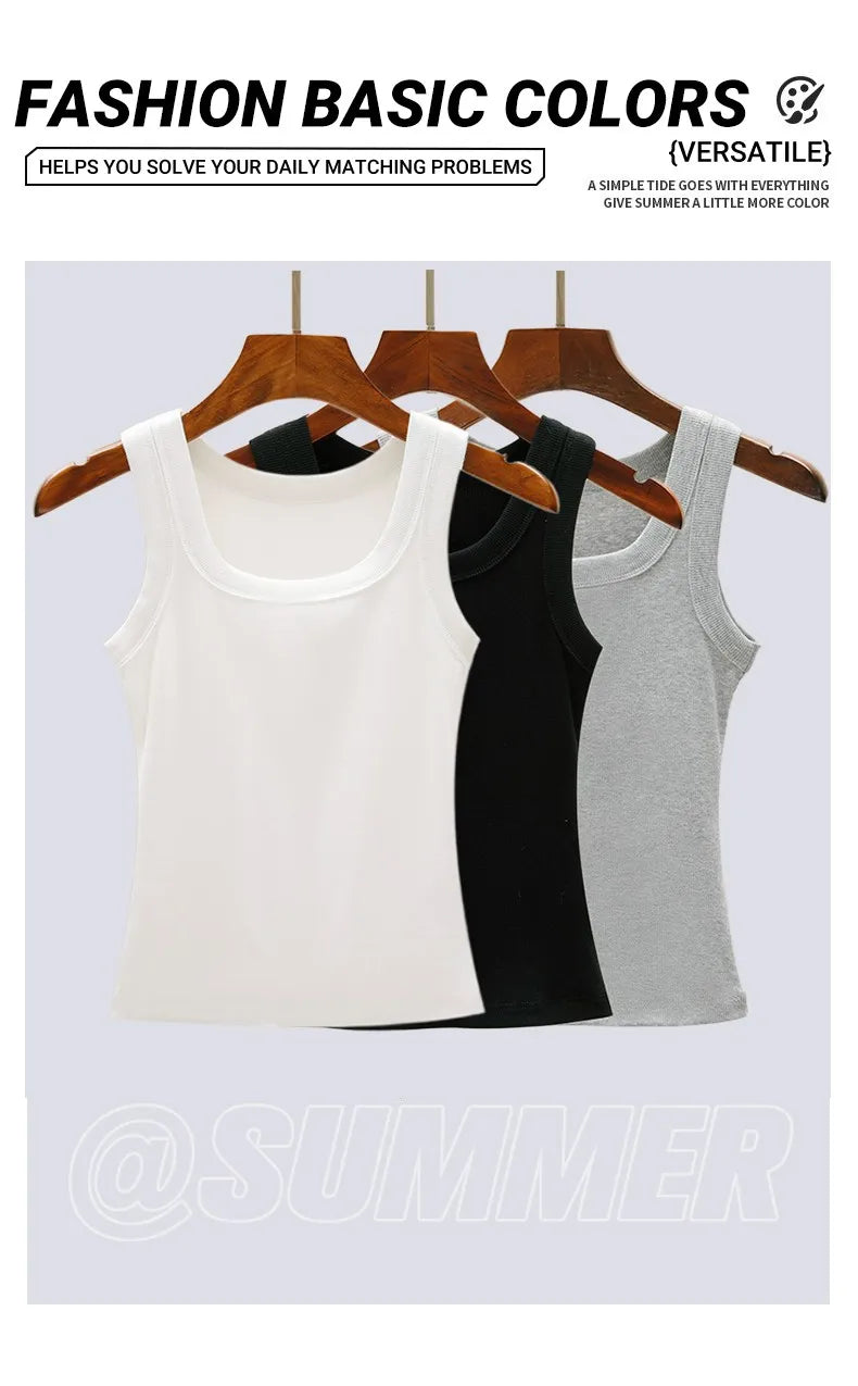 Women’s Camisole Tank Top – Soft Knit Sleeveless Summer Shirt, Tight & Sexy Outerwear Layer