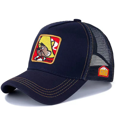 Anime Cartoon Baseball Cap – High Quality Cotton Snapback Hat for Kids, Men & Women, Hip Hop Dad Mesh Trucker Cap