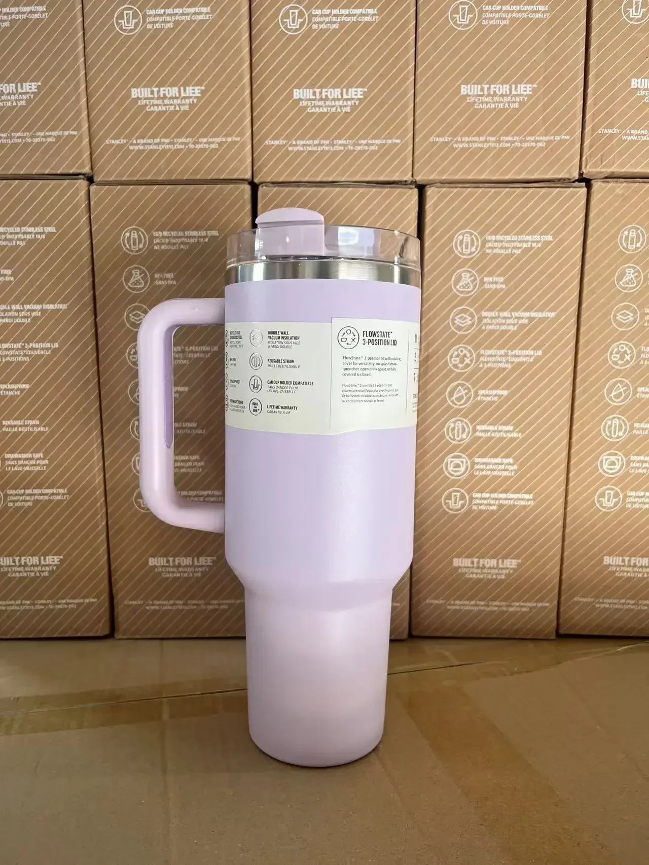 2025 New Stainless Steel Travel Mug with Handle & Straw Lid – 30oz/40oz Vacuum Insulated, Double Wall Thermal Iced Cup