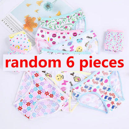 1/3/6/12 Pcs Girls Cotton Panties Set - Cute Print Kids Briefs Soft Breathable Children Underwear Shorts