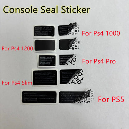 20PCS Replacement Warranty Stickers – PS4 & PS5 Console Case Shell Labels for Slim, Pro, and Host Models