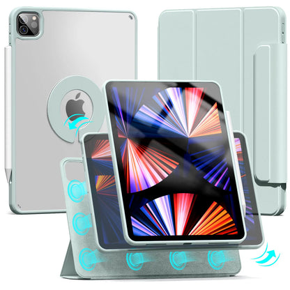 ZOYU Magnetic Case for iPad - Fits Air 4/5 10.9", Pro 11/12.9", Mini 6, 10.2" 7th-9th Gen - 360° Rotatable Detachable Back Case