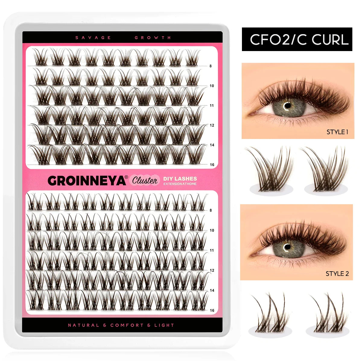 Lash Clusters Extension Kit – Fake Eyelashes Set with Lash Bond, Seal, and Applicator Tool for Makeup