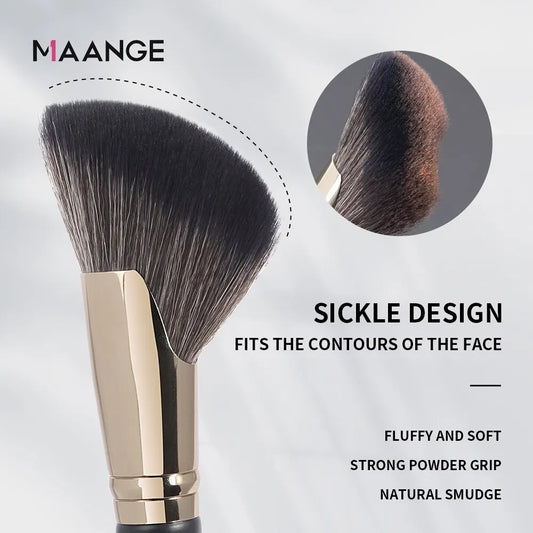 MAANGE Angled Blush & Bronzer Brush – Dense Premium Makeup Brush for Face Contouring & Highlighting, Ideal for Creams & Powders