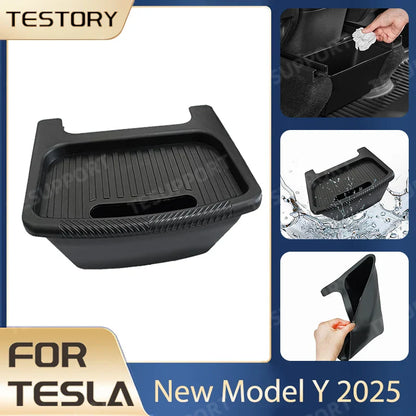 Tesla Model Y 2025 Juniper Rear Seat Storage Box – TPE Backseat Organizer & Trash Bin Accessory