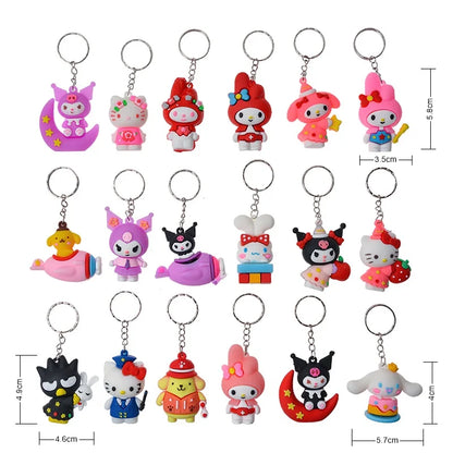 24pcs Sanrio Blind Box Keychains — Kuromi & Melody Cute Anime Character Mystery Surprise for Kids’ Gifts & Decorations