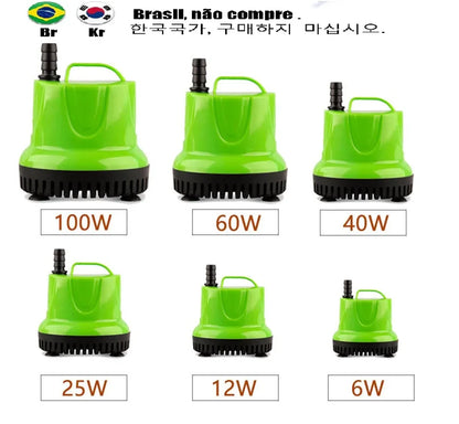Submersible Water Pump – Ultra-Quiet for Fish Tanks, Ponds, Hydroponics, Fountains, 6W-100W, 110V-220V