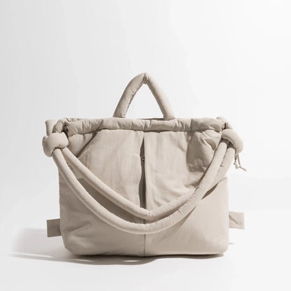 2023 Casual Nylon Padded Tote Bag – Soft Puffer Shoulder & Crossbody Handbag for Women, Large Capacity Vintage Design