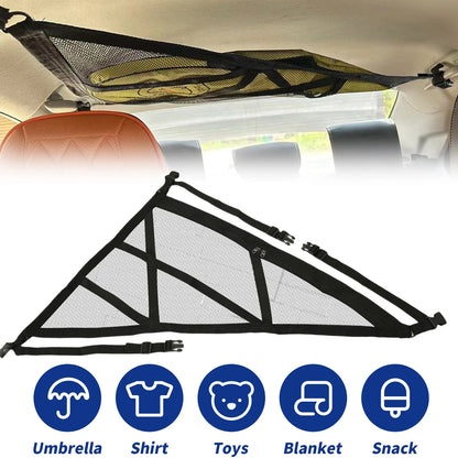 Triangular Car Roof Storage Net | Double-Layer Mesh Anti-Fall SUV Organizer for 2024