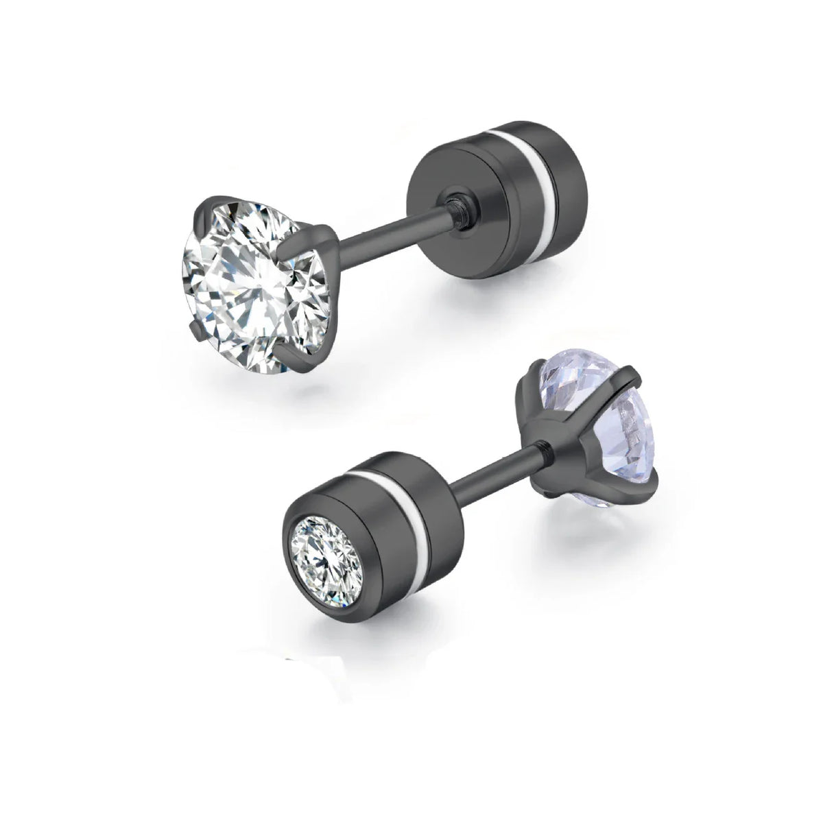 Medical Stainless Steel Zircon Ear Stud Earrings – Hypoallergenic Crystal Cartilage & Tragus Piercing Jewelry with Screw Back