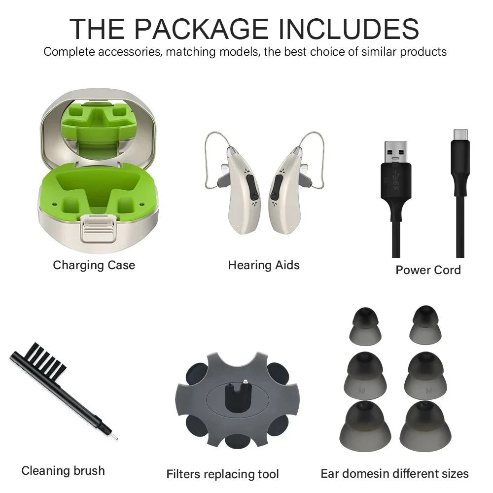 2024 Bluetooth Hearing Aid – ELHearing Rechargeable Mini Device with Programmable Digital Features & Portable Charging Case