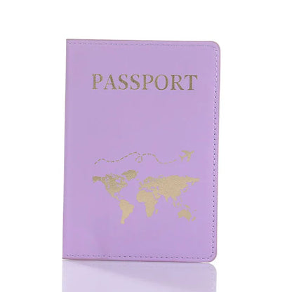 World Map Lover Passport Cover – Hot Stamping Travel Passport Holder Case for Men & Women, Fashion Wedding Gift Organizer