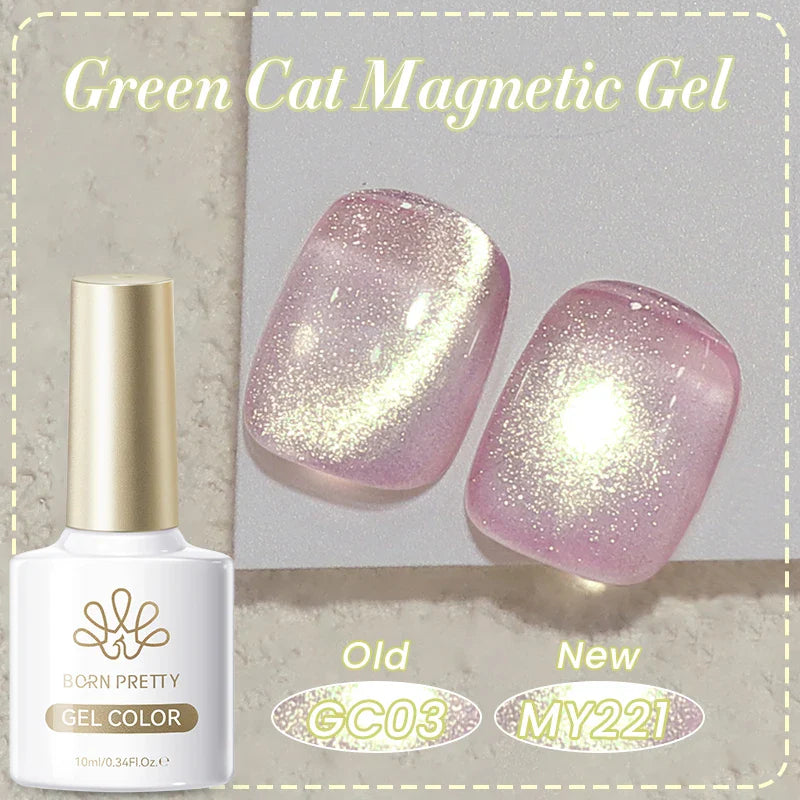 BORN PRETTY Cat Magnetic Gel Nail Polish 117 Colors 10ml Full Coverage Semi-Permanent Soak-Off Nail Varnish for Salon Manicure Glitter Cat Eye Nails