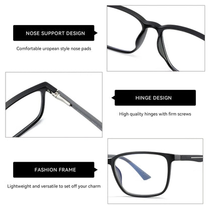 ZENOTTIC Square Prescription Glasses - 2025 Fashion Unisex Anti Blue Light Photochromic Myopia & Hyperopia Eyewear