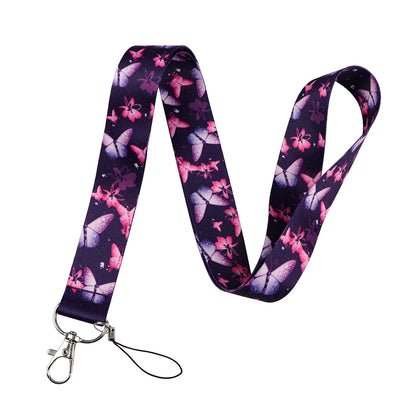 Cartoon Butterfly Lanyard for Keys – Neck Strap ID Badge Holder, Phone USB Keychain Accessories