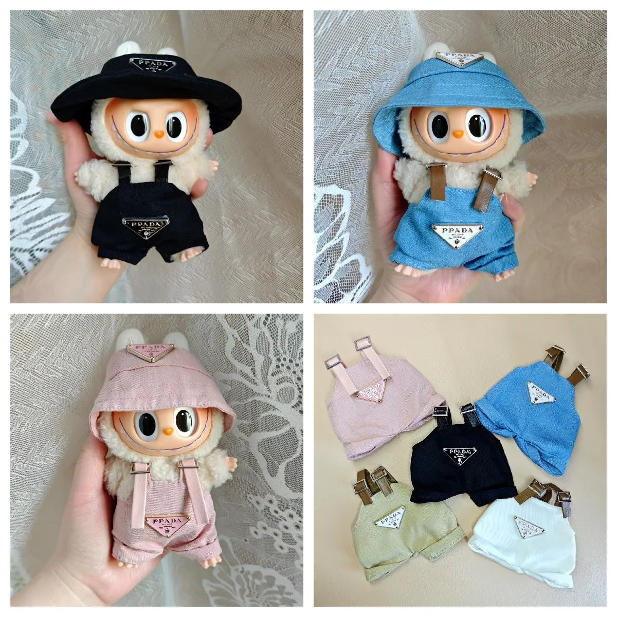 17cm Labubu Mini Doll Clothes Set – Outfit, Hat, Bag & Shoes, Accessories for Sitting & Party Game Toys