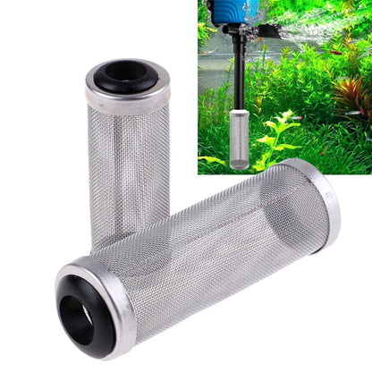 12/16mm Aquarium Inflow Inlet Filter – Stainless Steel Mesh Net Guard, Fish Tank Intake Strainer & Prefilter Cover