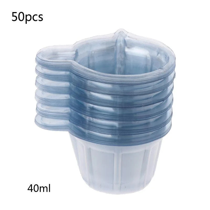 50/100PCS 40ML Disposable Plastic Cups & Dispenser Silicone Mold Kit – DIY Epoxy Resin Jewelry Making Tool Set