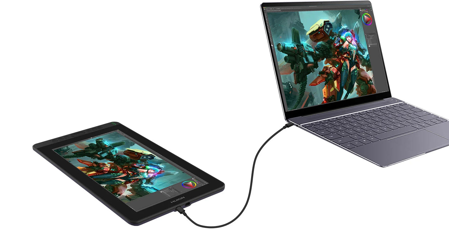 Huion Kamvas 13 Graphics Tablet — AG Glass Pen Display with 8192-Level Battery-Free Stylus for Android, Windows & MacOS