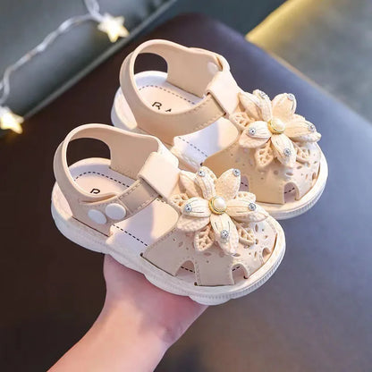 Children's Bow Sandals - Soft PVC Non-Slip Summer Beach Shoes for Baby Girls