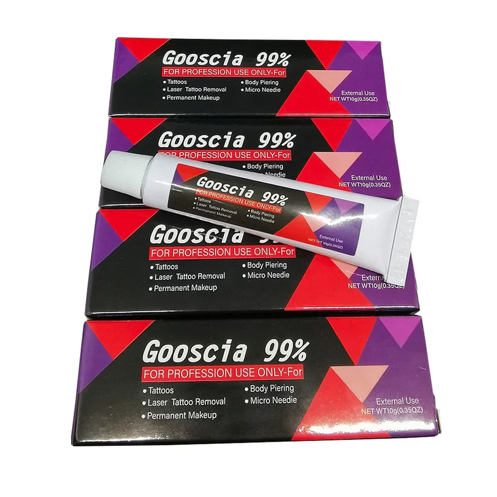 99% Gooscia Tattoo Numbing Cream 10g – Pre-Permanent Makeup for Microblading, Eyebrows, Lips & Tattoo Removal