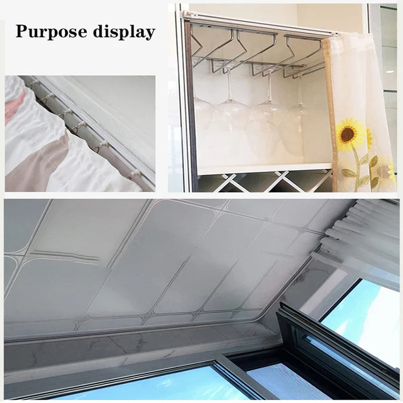 Strong Self-Adhesive Curtain Track – No Drill Nano Silent Sliding Rail System for Top & Side Mounted Window Decor Accessories