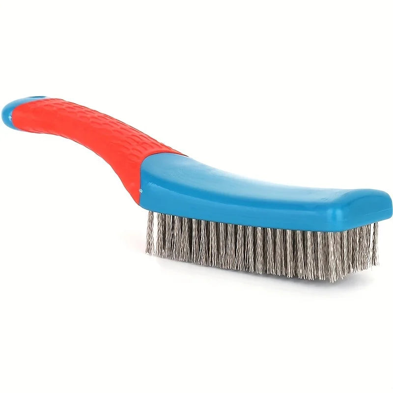 Heavy Duty Stainless Steel Wire Brush with Plastic Handle – Rust, Welding Slag, Dirt & Paint Remover