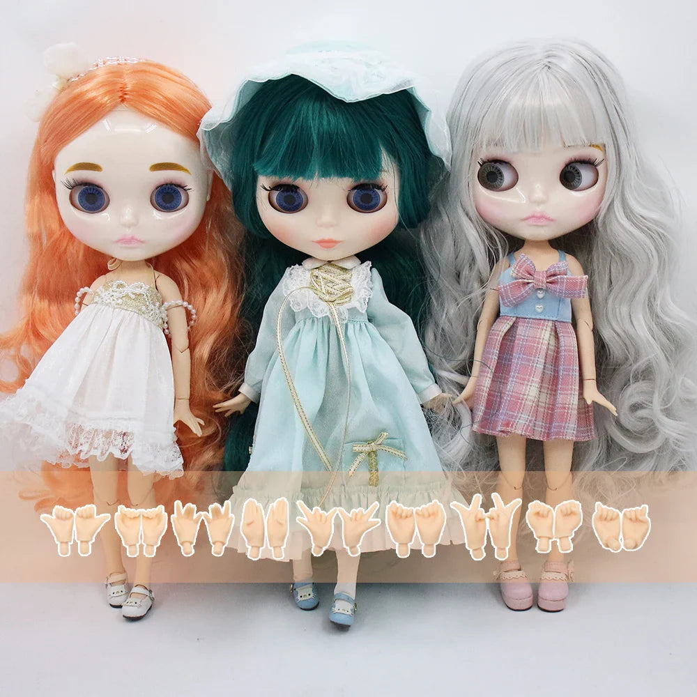 ICY DBS Blythe Doll 1/6 Joint Body 30cm BJD – Shiny Face with Extra Hands, DIY Fashion Doll Gift