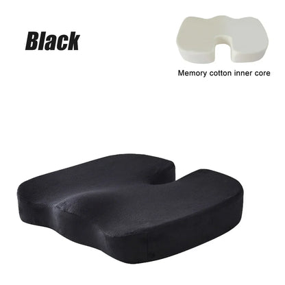 Travel Memory Foam U-Shaped Seat Cushion | Car, Office Chair Cushion Pad for Hip Support & Orthopedic Massage