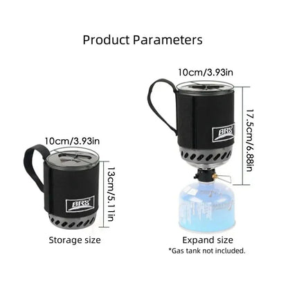 1500W BRS-61 Outdoor Heat Collecting Pot Burner — Ultralight Portable Hiking & Backpacking Stove System